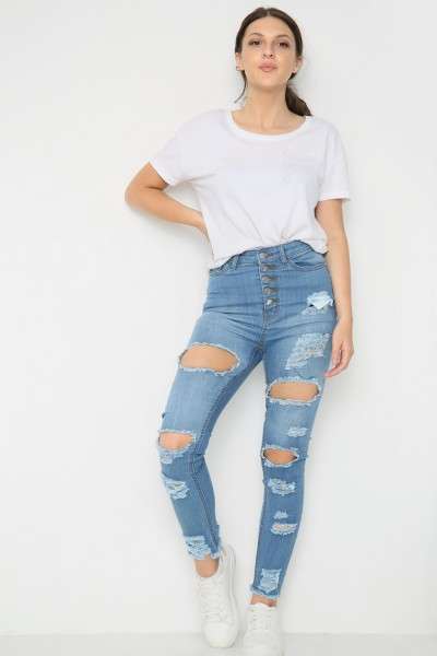 Girls in sale ripped jeans