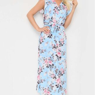 Floral Print Wrap Maxi Dress