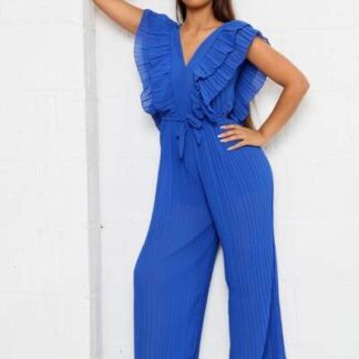 Frill Pleated Jumpsuit Four colours