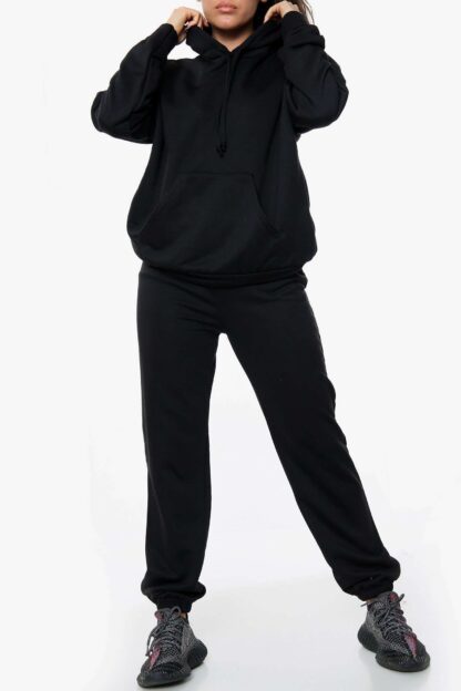 Oversized Hoodie and Jogger Lounge Set Black