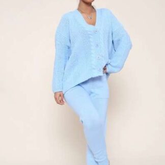 Knitted Cardigan Co Ord Set available in five colours blue