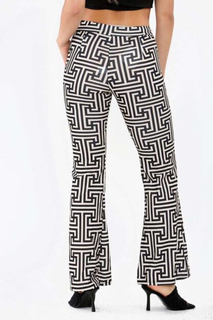 Flared Stretch Printed Trousers - Image 6