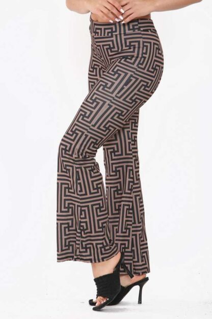 Flared Stretch Printed Trousers - Image 2