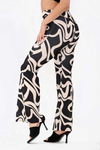 Flared Stretch Swirl Printed Trousers - Image 3