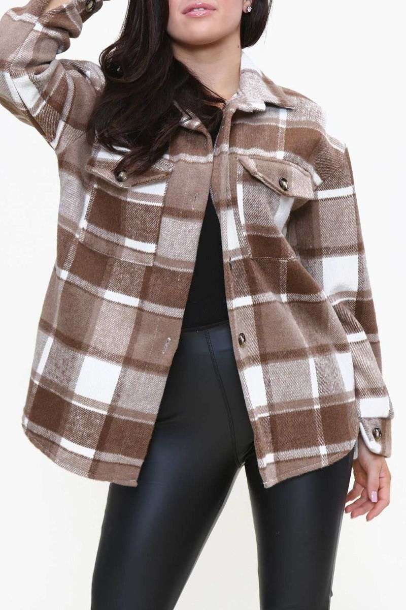 Oversized Check Shacket - Image 7