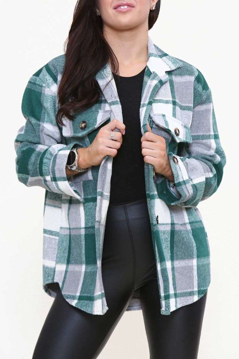Oversized Check Shacket - Image 10
