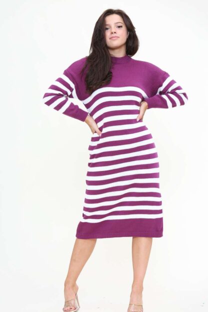 Striped Midi Jumper Dress - Image 4