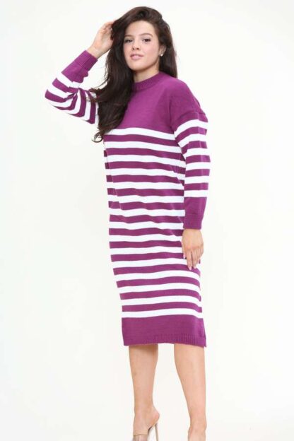 Striped Midi Jumper Dress - Image 6