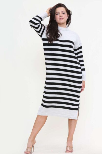 Striped Midi Jumper Dress - Image 14