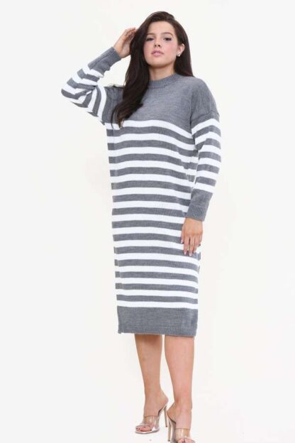 Striped Midi Jumper Dress - Image 7