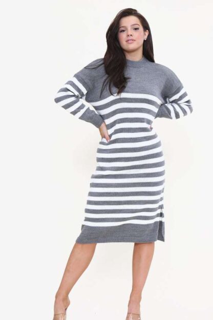 Striped Midi Jumper Dress - Image 8