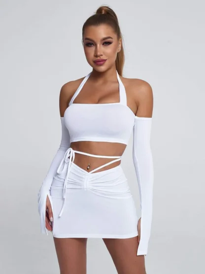 Flare Sleeve Strappy Top&Skirt Co-ord - Image 2