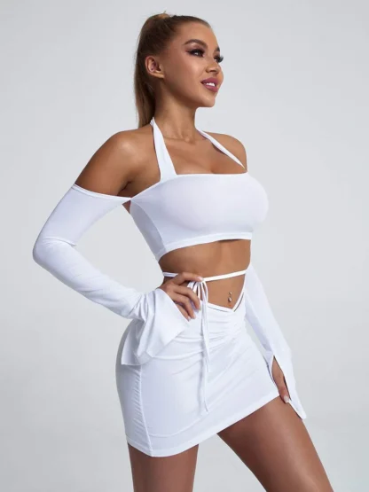 Flare Sleeve Strappy Top&Skirt Co-ord - Image 3