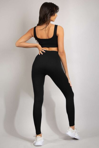 HIGH WAIST RIBBED GYM LEGGINGS - Image 26