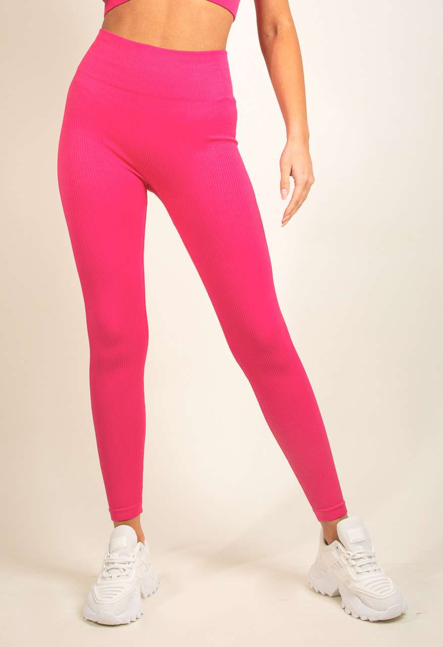 High Waist Ribbed Gym Leggings - Elevate Your Fitness Style