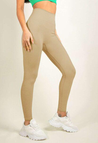 HIGH WAIST RIBBED GYM LEGGINGS - Image 5