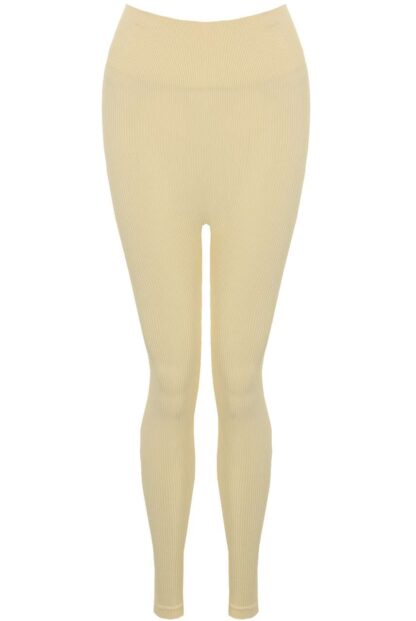 HIGH WAIST RIBBED GYM LEGGINGS - Image 7