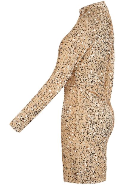 SEQUIN HIGH NECK GLITTER MINI DRESS - Image 2