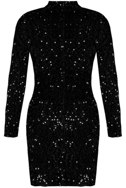 SEQUIN HIGH NECK GLITTER MINI DRESS - Image 5