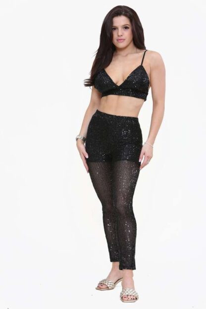 Sequin Bralette & Trousers Co-Ord Set