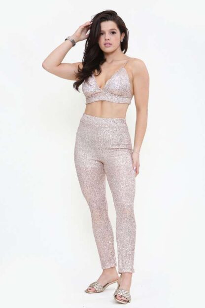 Sequin Bralette & Trousers Co-Ord Set - Image 4