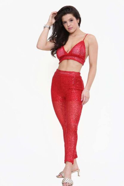 Sequin Bralette & Trousers Co-Ord Set - Image 6