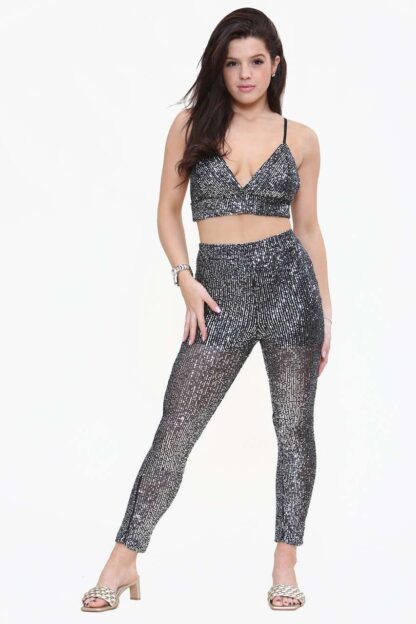 Sequin Bralette & Trousers Co-Ord Set - Image 8